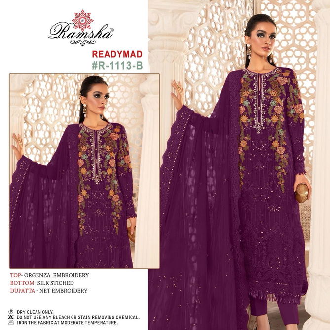 R 1113 By Ramsha 1113-A To D Pakistani Readymade Suits Wholesale Online